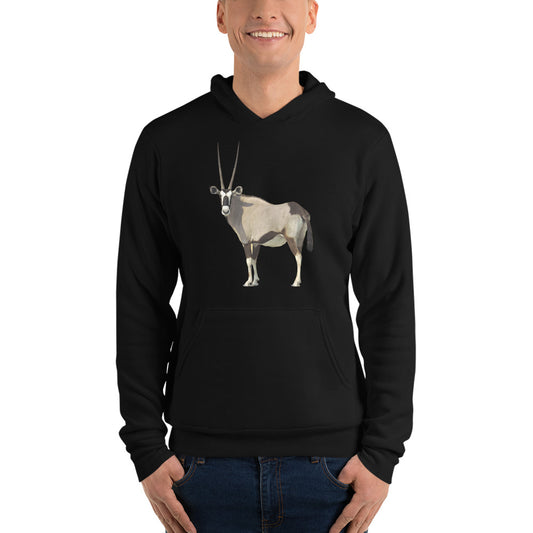 Men and womens  hoodie  printed with an oryx