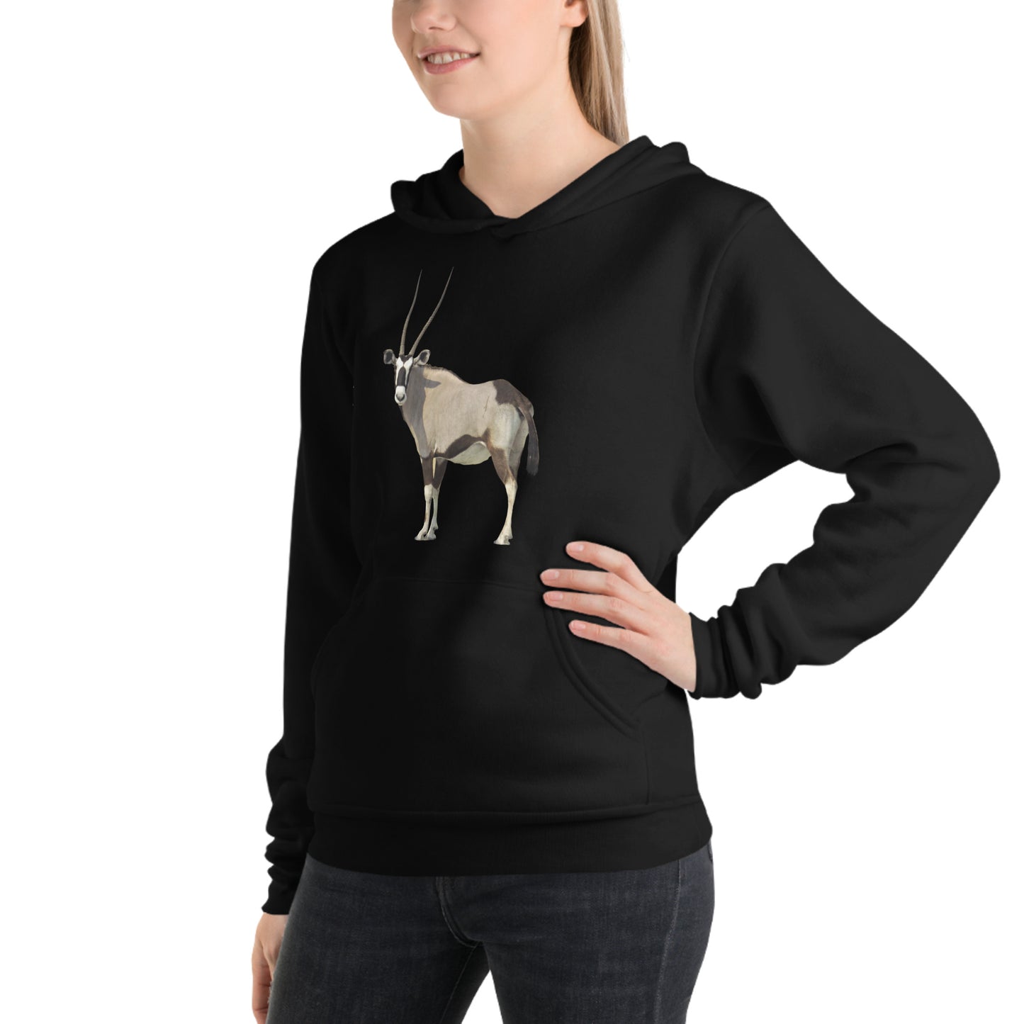 Men and Womens (Unisex) Hoodie Printed with an Oryx.