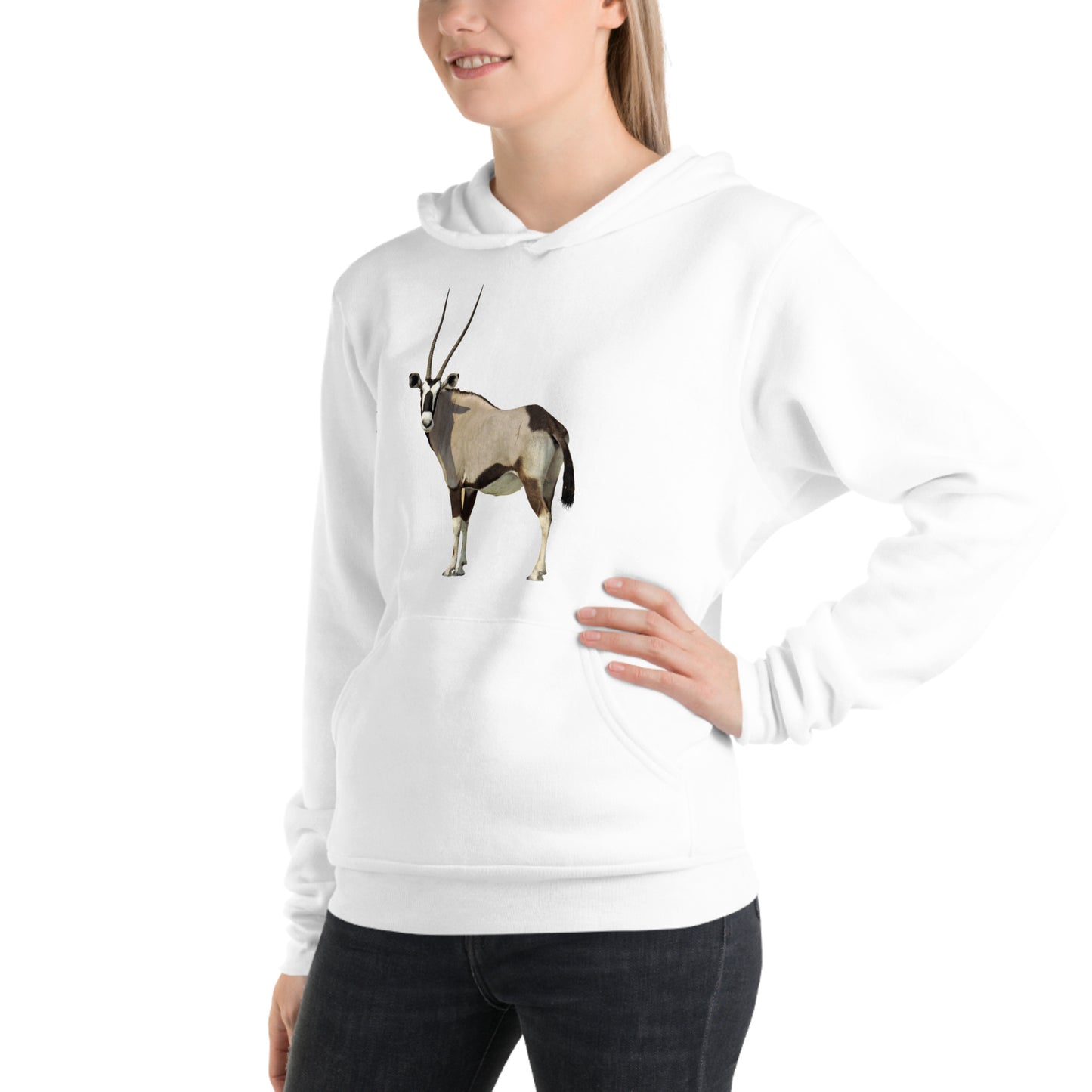 Men and Womens (Unisex) Hoodie Printed with an Oryx.