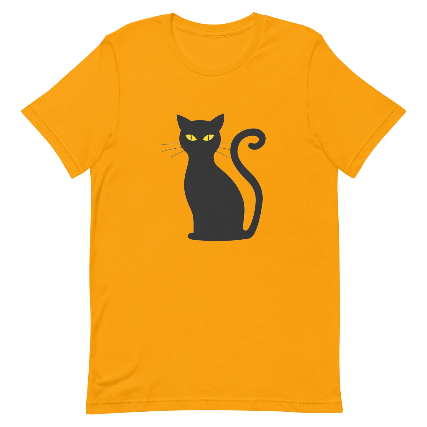 Women and Mens (Unisex) T-Shirt Printed with A Black Cat