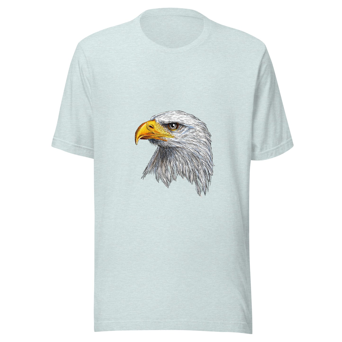 Women and Men's (Unisex) T-Shirt Printed with a Portrait of a Bald Eagle