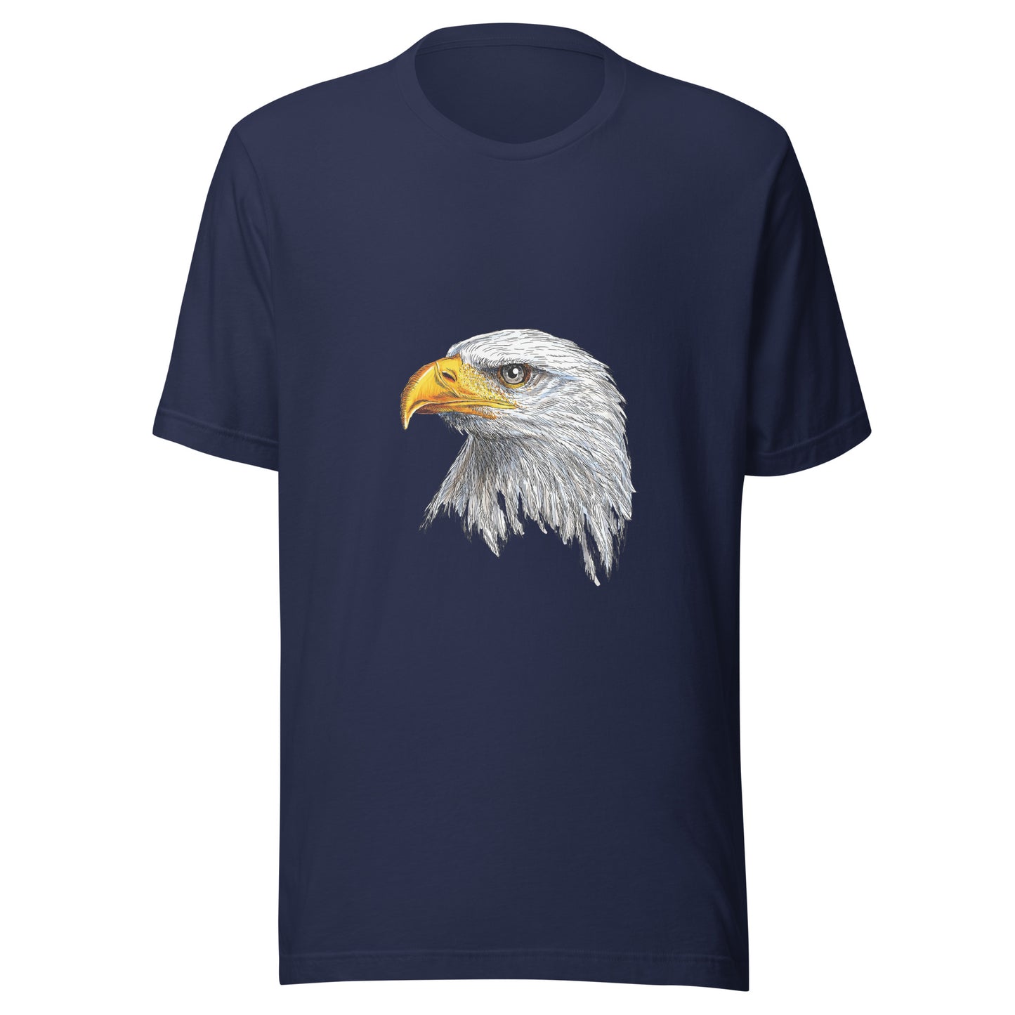 Women and Men's (Unisex) T-Shirt Printed with a Portrait of a Bald Eagle