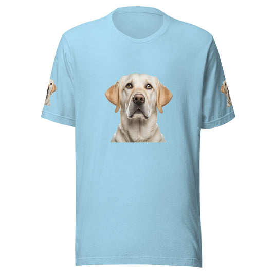 Women and Men's (Unisex) T-Shirt printed the portrait of a Labrador