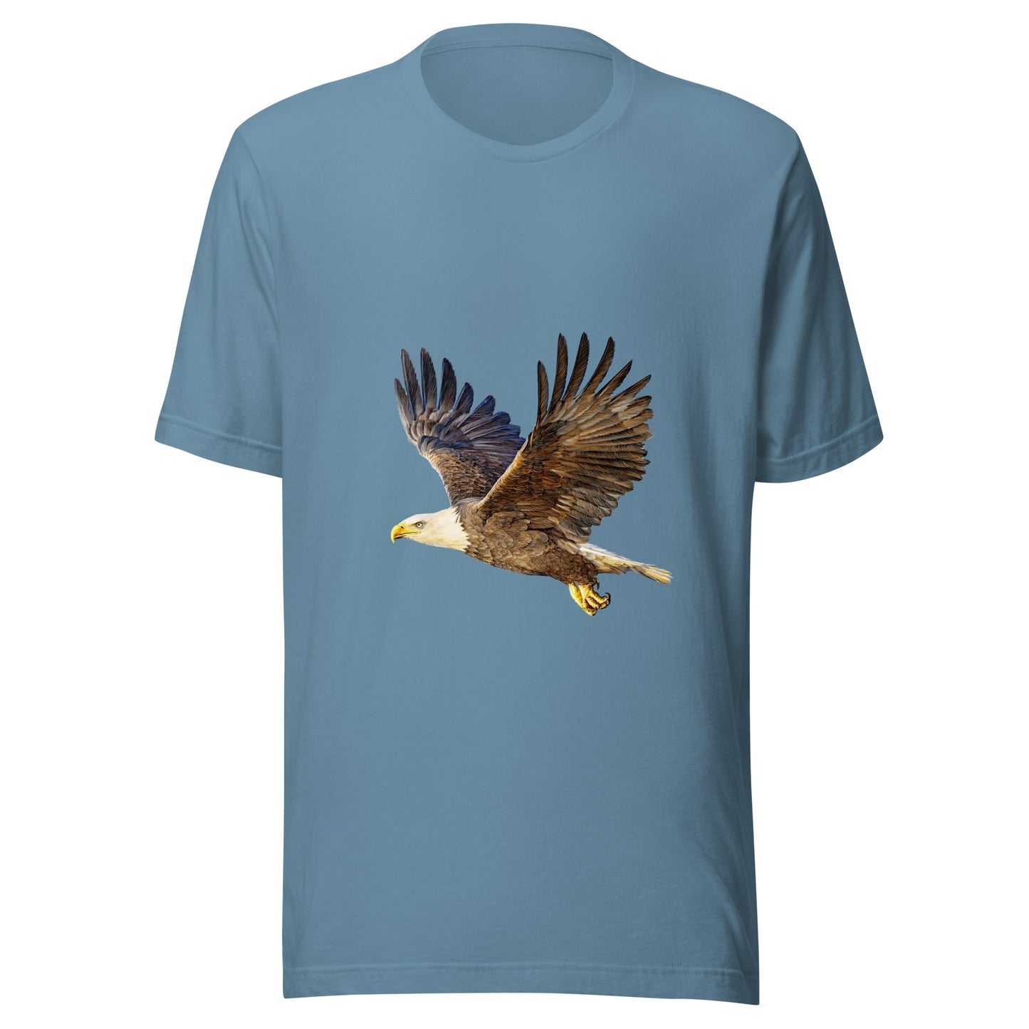 Women and Men's (Unisex) T-Shirt Printed with a Bald Eagle in Flight