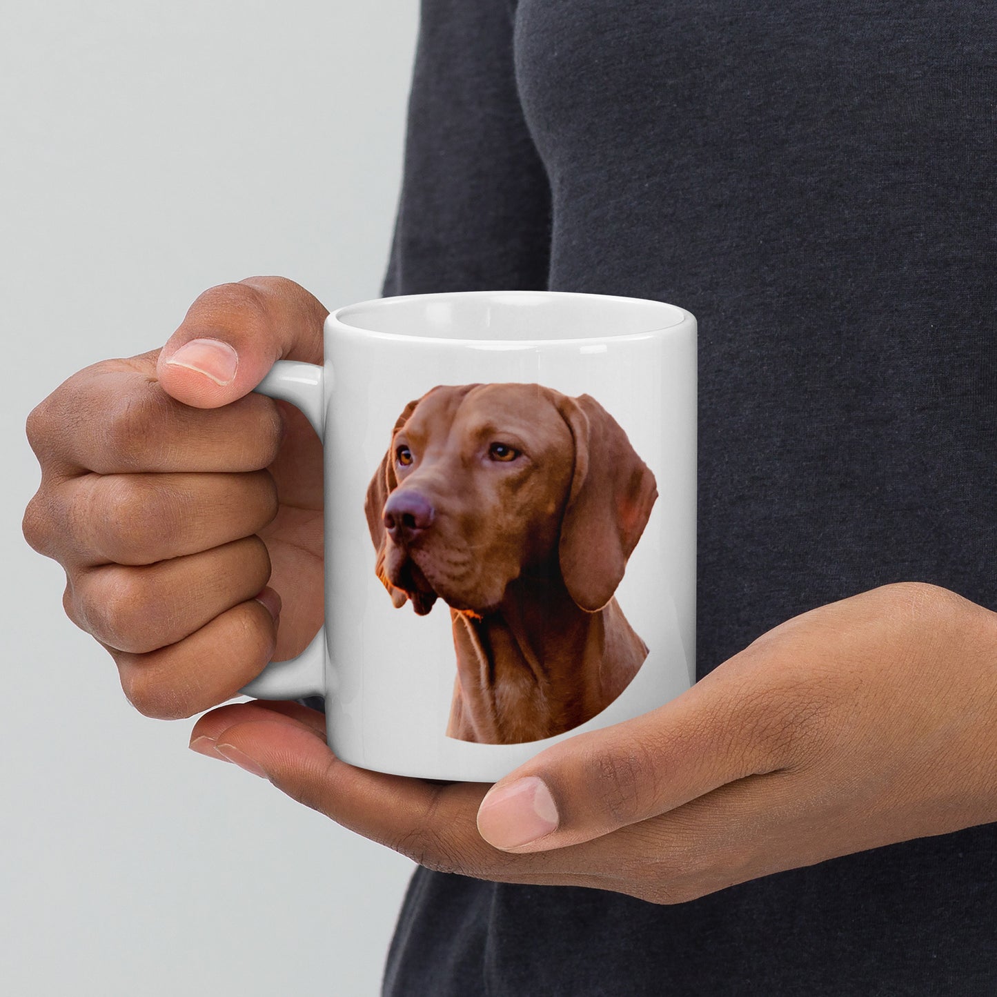 Glossy Mug printed with a Vizsla Gun Dog
