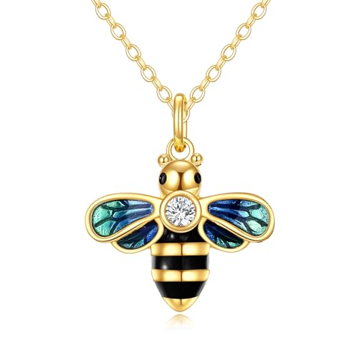 Solid Gold Bee Necklace