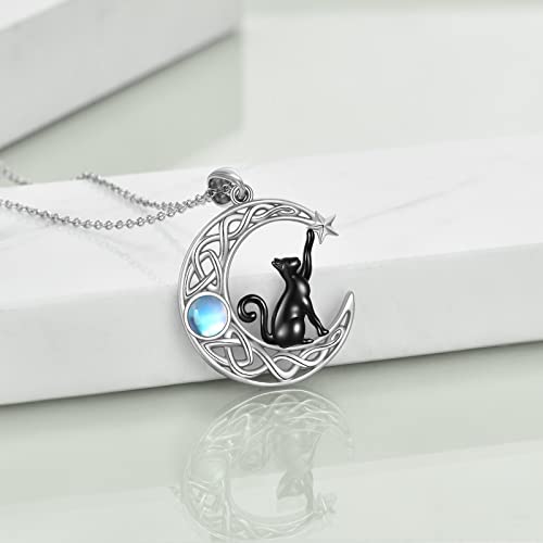Moon Cat Necklace for Women