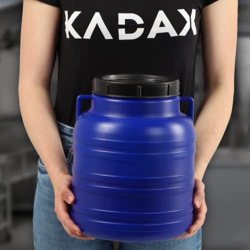 KADAX Barril de plástico, barril de boca ancha, barril de plástico HDPE con tapa, barril de plástico multifuncional, barril de agua universal, barril de agua (10 L, 1 unidad)