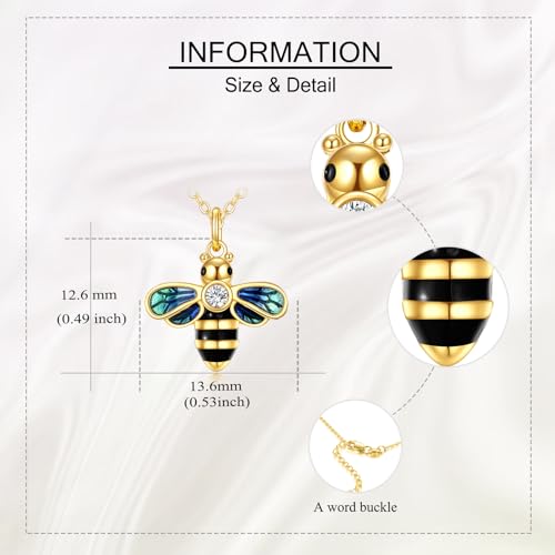 Solid Gold Bee Necklace