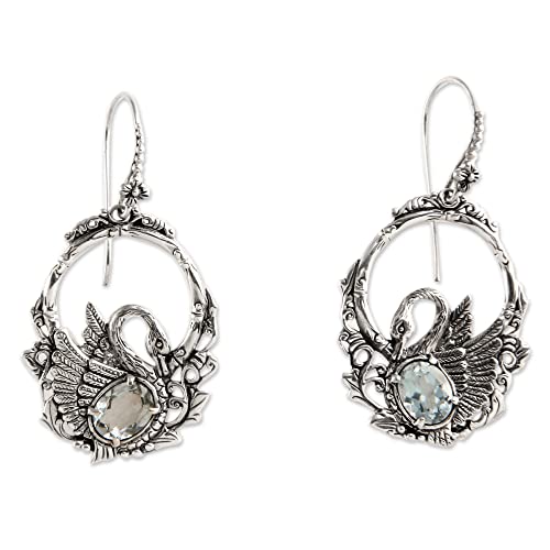 Blue Topaz Dangle Sterling silver (.925) Earrings